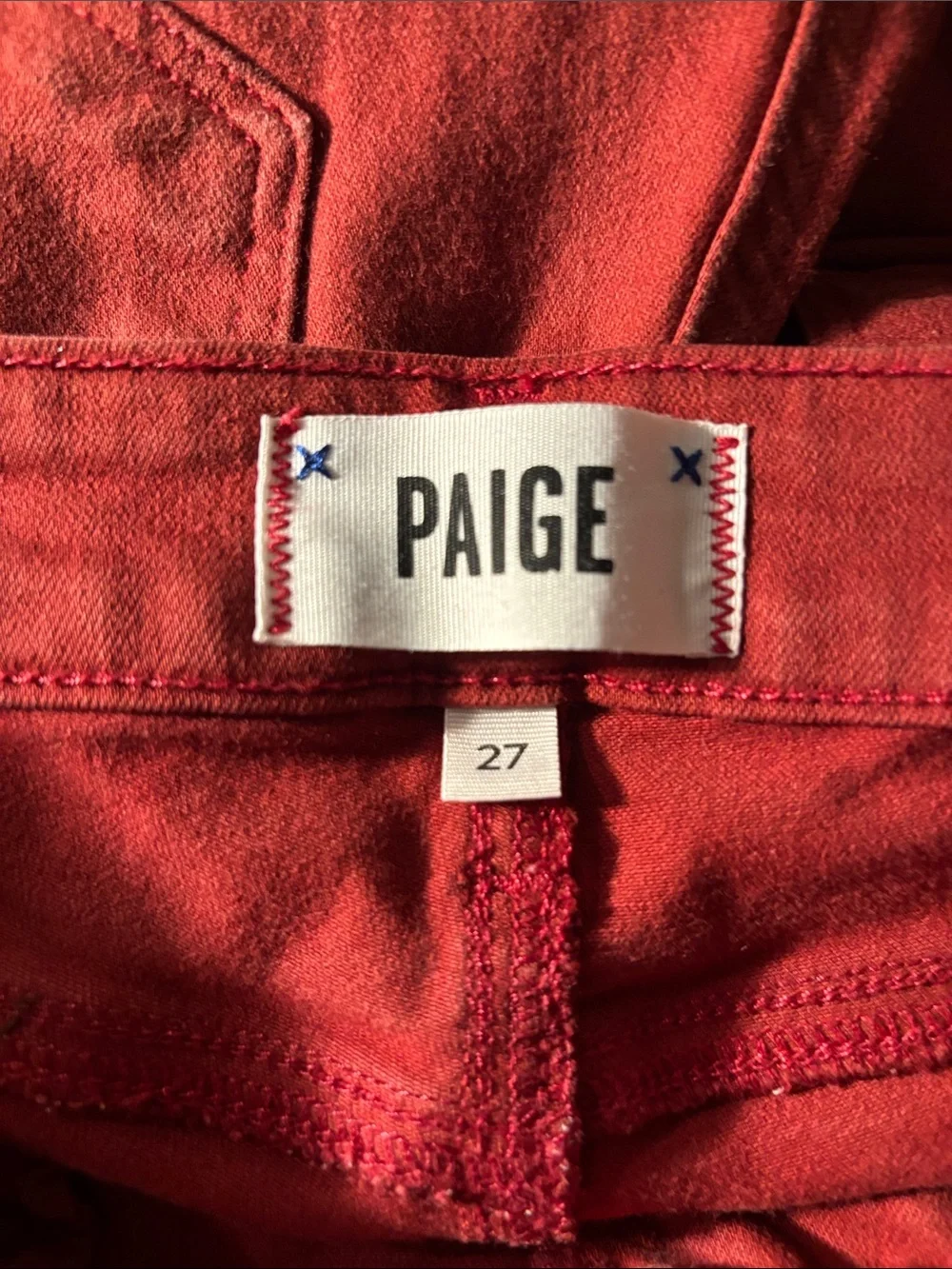 PAIGE Cranberry color, Cropped Ankle Jeans